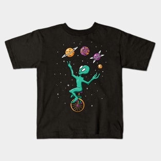 Planet Juggling Alien Kids T-Shirt